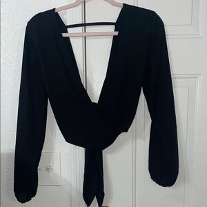 Elegant Black Wrap Top